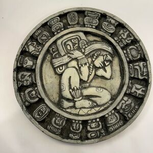 Mayan Wall Calendar, Ceramic, 9.25” Round.